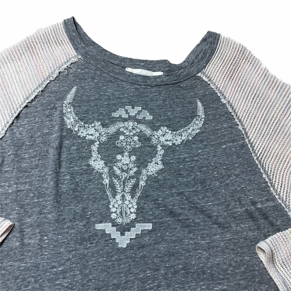 We the Free by Free People Gray Skull Long Sleeve - Picture 7 of 7